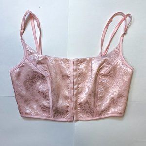 Adika Pink Crop Corset Top Small